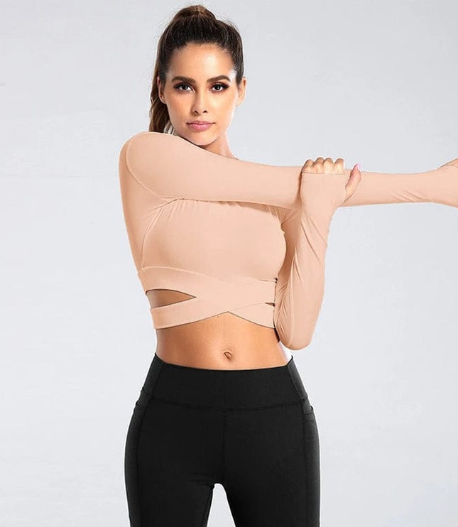 Crop Top z wycięciami (Dł. rękaw)