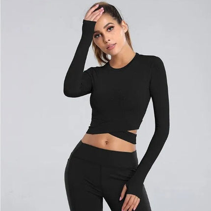 Crop Top z wycięciami (Dł. rękaw)