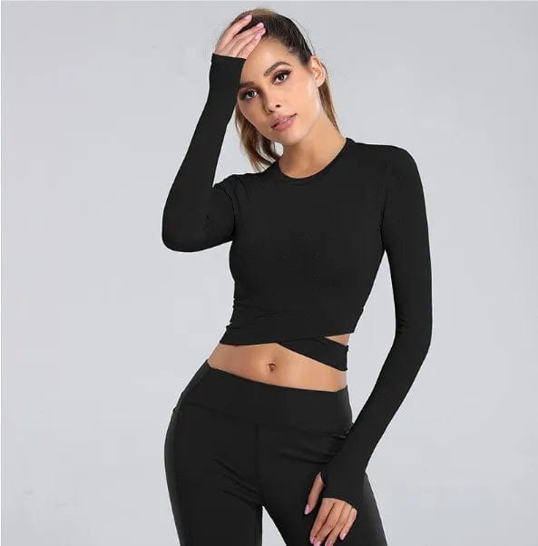 Crop Top z wycięciami (Dł. rękaw)