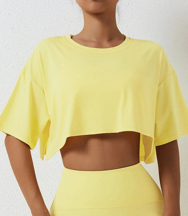 Luźny Crop Top sportowy - fitit