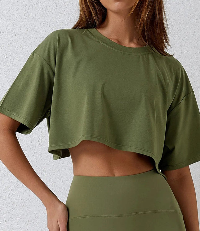 Luźny Crop Top sportowy - fitit