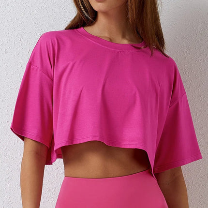 Luźny Crop Top sportowy - fitit