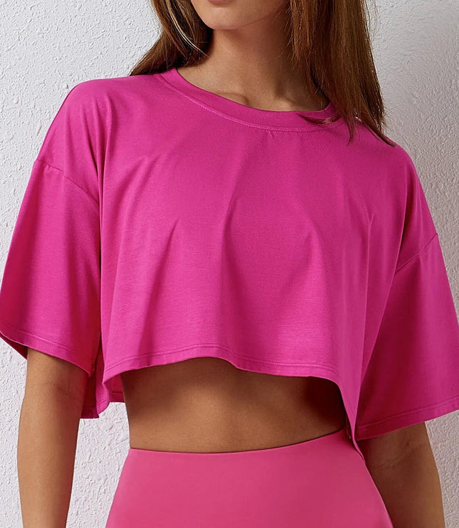 Luźny Crop Top sportowy - fitit