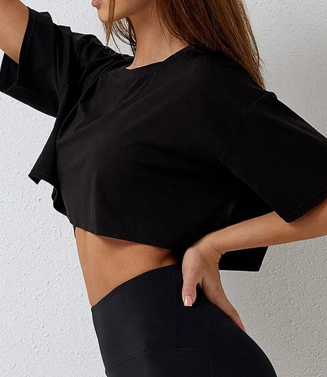 Luźny Crop Top sportowy - fitit