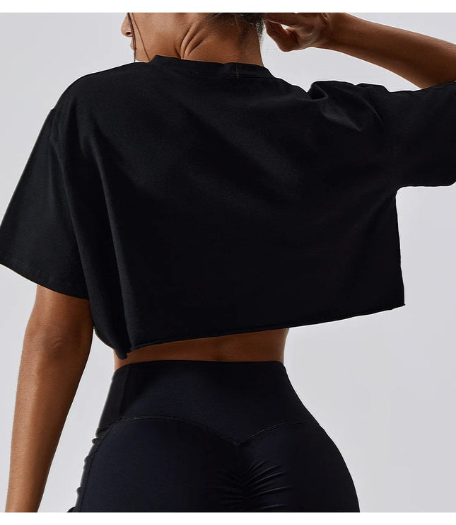 Luźny Sportowy Crop Top