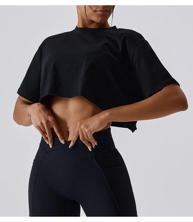 Luźny Sportowy Crop Top