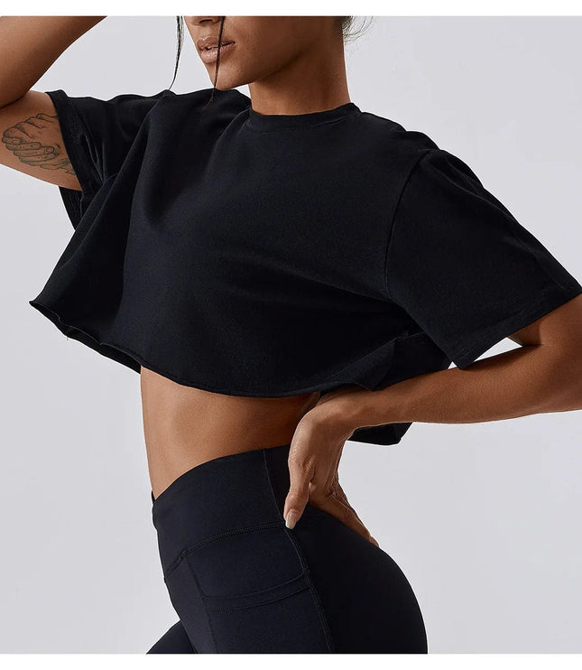 Luźny Sportowy Crop Top